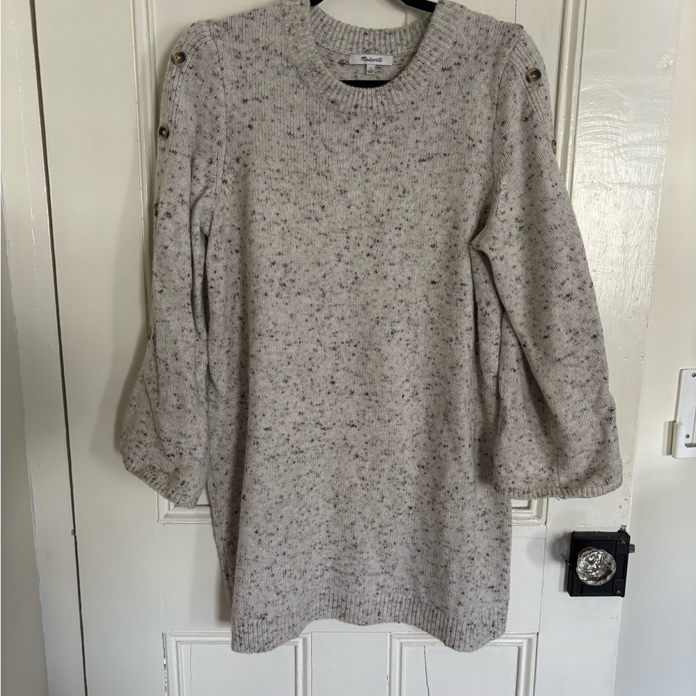 Madewell Ash Gray Knit Sweater Dress